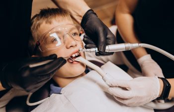 Little boy patient at dentist